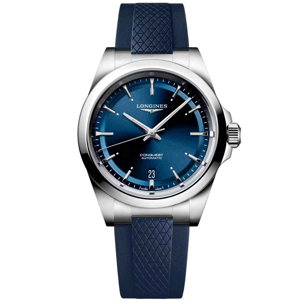Orologio Longines Conquest 38 mm automatico con cinturino blu e quadrante blu