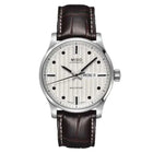MIDO Multifort Gent Automatico Uomo 42 mm Acciaio Quadrante Argento Côtes de Genève Vetro Zaffiro Day-Date Caliber 80 Cinturino Pelle Marrone 100 m Swiss Made Ref. M005.430.16.031.80