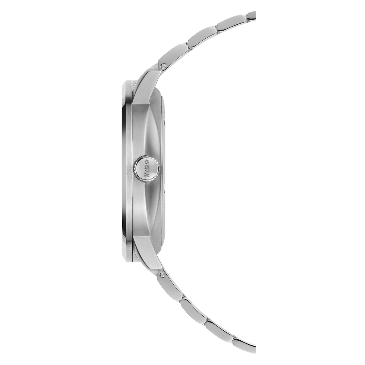 MIDO Commander Gradient Automatico Uomo 40 mm Acciaio 316L Quadrante Trasparente Fumé Nero Vetro Zaffiro Data Caliber 80 Bracciale Acciaio 50 m Swiss Made Ref. M021.407.11.411.00