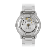 Orologio automatico con fondello trasparente e movimento visibile, cassa in acciaio
