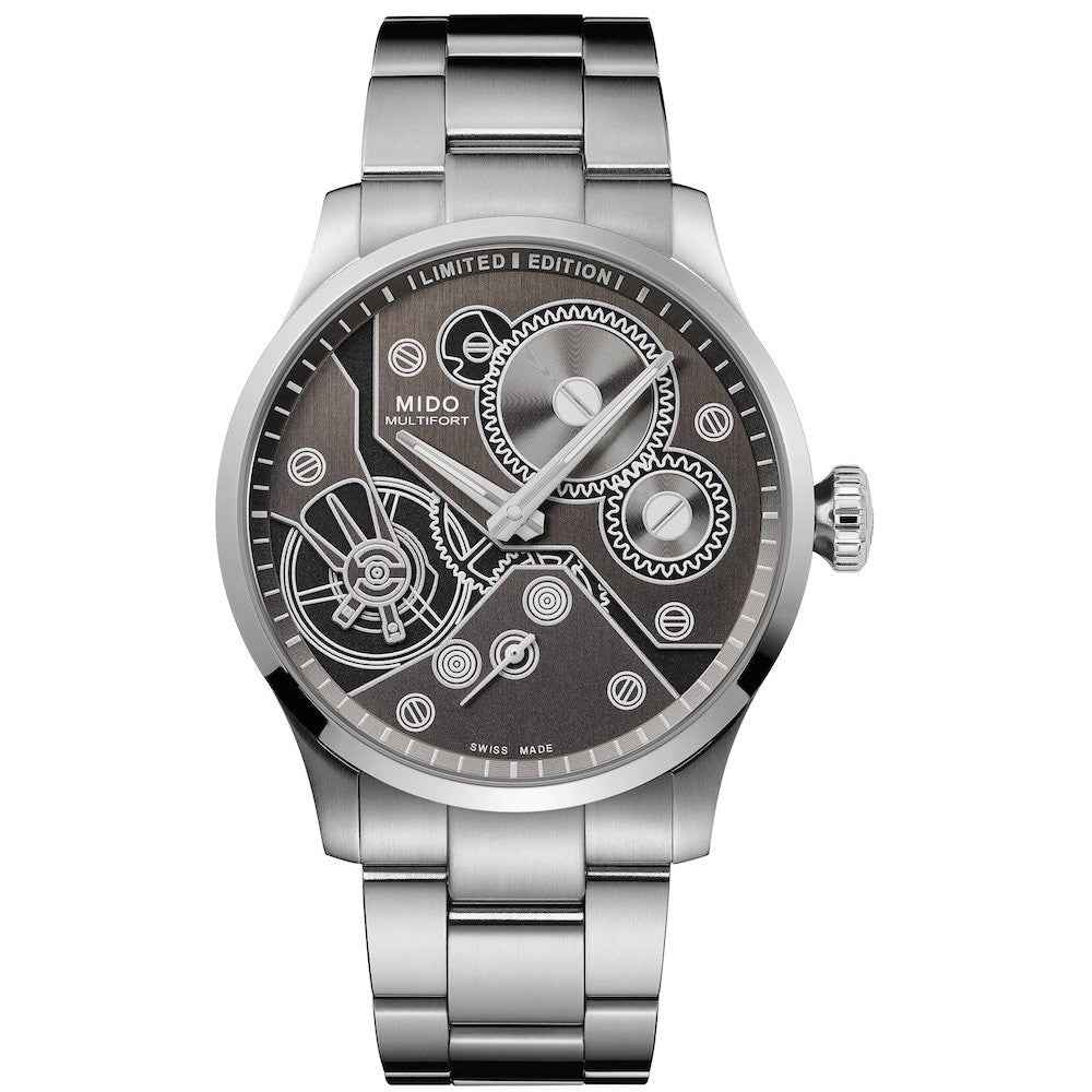Orologio Mido Multifort meccanico da 44 mm con cinturino in acciaio e quadrante antracite