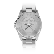 Orologio con fondello acciaio e stella marina, cinturino a maglie