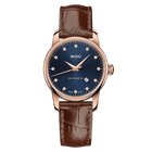 MIDO Baroncelli Midnight Blue Automatico Donna 29 mm Acciaio PVD Oro Rosa Quadrante Blu 12 Diamanti Vetro Zaffiro Data Cinturino Pelle Marrone 50 m Swiss Made Ref. M7600.3.65.8