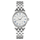 MIDO Baroncelli Tradition Automatico Donna 29 mm Acciaio Quadrante Argento Numeri Romani Blu Vetro Zaffiro Data ETA 2671 Bracciale Acciaio 50 m Swiss Made Ref. M7600.4.21.1