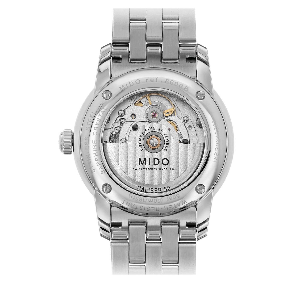 MIDO Baroncelli Midnight Blue Automatico Uomo 38 mm Acciaio 316L Quadrante Blu Vetro Zaffiro Antiriflesso Data Caliber 80 Bracciale Acciaio 50 m Swiss Made Ref. M8600.4.15.1 Oasi Watch