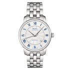 MIDO Baroncelli Tradition Automatico Uomo 38 mm Acciaio Quadrante Argento Numeri Romani Blu Vetro Zaffiro Antiriflesso Data Caliber 80 Bracciale Acciaio 50 m Swiss Made Ref. M8600.4.21.1