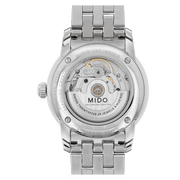 Orologio da uomo con fondello in vetro, movimento a vista e bracciale acciaio