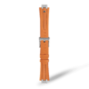 Orologio automatico con cinturino arancione in gomma e fibbia in metallo