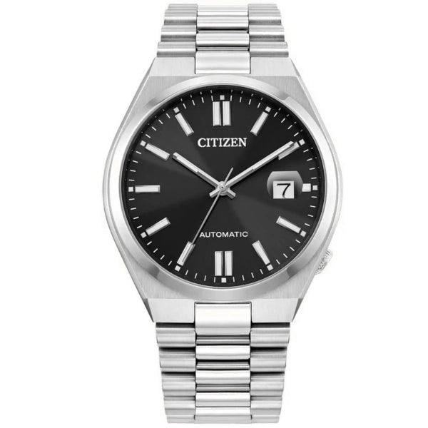 Citizen Tsuyosa Automatico Uomo 40 mm Acciaio Quadrante Nero Soleil Vetro Zaffiro Antiriflesso Data Calibro 8210 Bracciale Acciaio 50 m Ref. NJ0150-56E