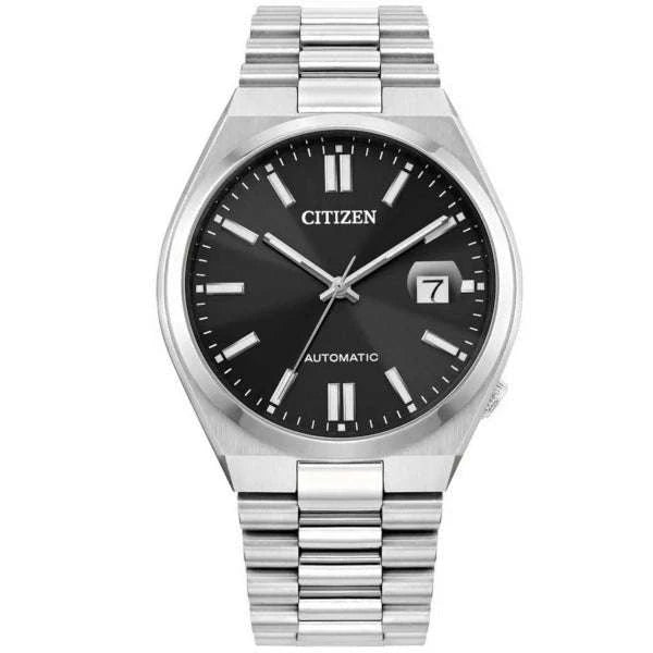 Citizen Tsuyosa Automatico Uomo 40 mm Acciaio Quadrante Nero Soleil Vetro Zaffiro Antiriflesso Data Calibro 8210 Bracciale Acciaio 50 m Ref. NJ0150-56E