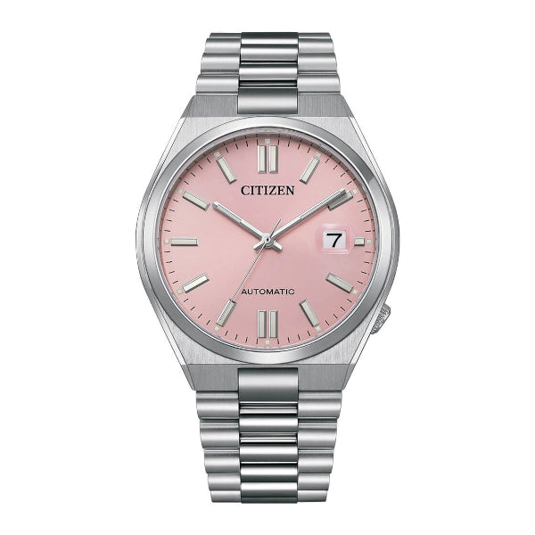 Citizen Tsuyosa x Pantone Dreamy Pink Limited Edition Automatico Uomo 40 mm Acciaio Quadrante Rosa Vetro Zaffiro Data Calibro 8210 Bracciale Acciaio 50 m Ref. NJ0158-89X