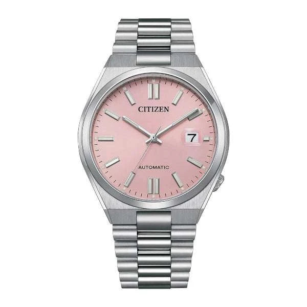 Citizen Tsuyosa x Pantone Dreamy Pink Limited Edition Automatico Uomo 40 mm Acciaio Quadrante Rosa Vetro Zaffiro Data Calibro 8210 Bracciale Acciaio 50 m Ref. NJ0158-89X