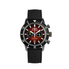 Out Of Order Red Pilot Cronografo Quarzo Uomo 43 mm Acciaio 316L Quadrante Rosso Sunburnt Miyota OS21 Vetro Minerale Rivestito Zaffiro Silicone Tropic Nero 100 m Ref. OOO.001-28.RO