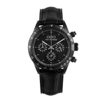 Out Of Order SuperVintage Chrono Limited Edition Unisex 42 mm Acciaio PVD Nero Quadrante Nero Cronografo Miyota OS20 Vetro Minerale Rivestito Zaffiro Pelle Nera 100 m Ref. OOO.001-30.NE.NE.