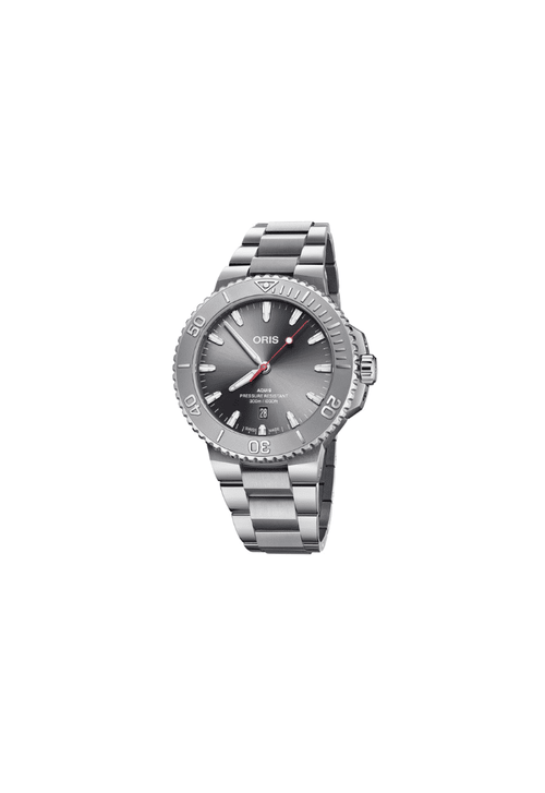 Orologio automatico Oris Aquis Date in acciaio con quadrante grigio e datario