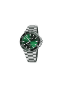 Orologio subacqueo automatico con quadrante verde e bracciale in acciaio