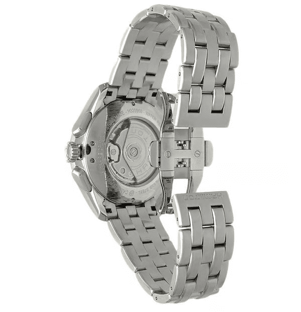 Orologio cronografo automatico con cinturino maglia in acciaio e cassa argento