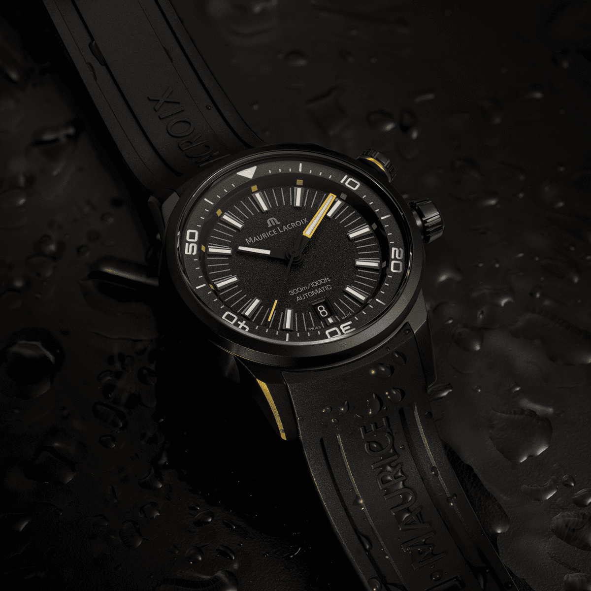 Maurice Lacroix Pontos S Diver Uomo 42mm Acciaio Quadrante Nero Automatico Calibro ML115 Vetro Zaffiro Lunetta Ceramica Diver Cinturino Pelle Marrone Data 600m Swiss Made Ref. PT6248-BRZ01-330-2 Oasi Watch
