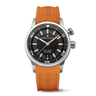 Maurice Lacroix Pontos S Diver Uomo 42mm Acciaio Quadrante Nero Automatico Calibro ML115 Vetro Zaffiro Lunetta Diver Interna Cinturino Gomma Arancione + Nylon Nero Data 300m Swiss Made Ref. PT6248-SS00L-330-J