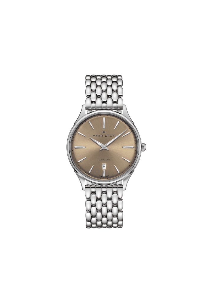 Orologio da polso automatico da uomo con quadrante champagne e bracciale d'acciaio