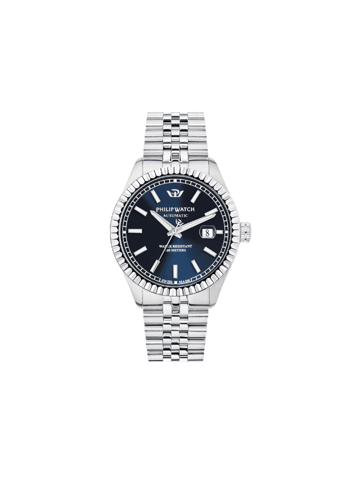 Orologio automatico Philip Watch con quadrante blu e bracciale d’acciaio