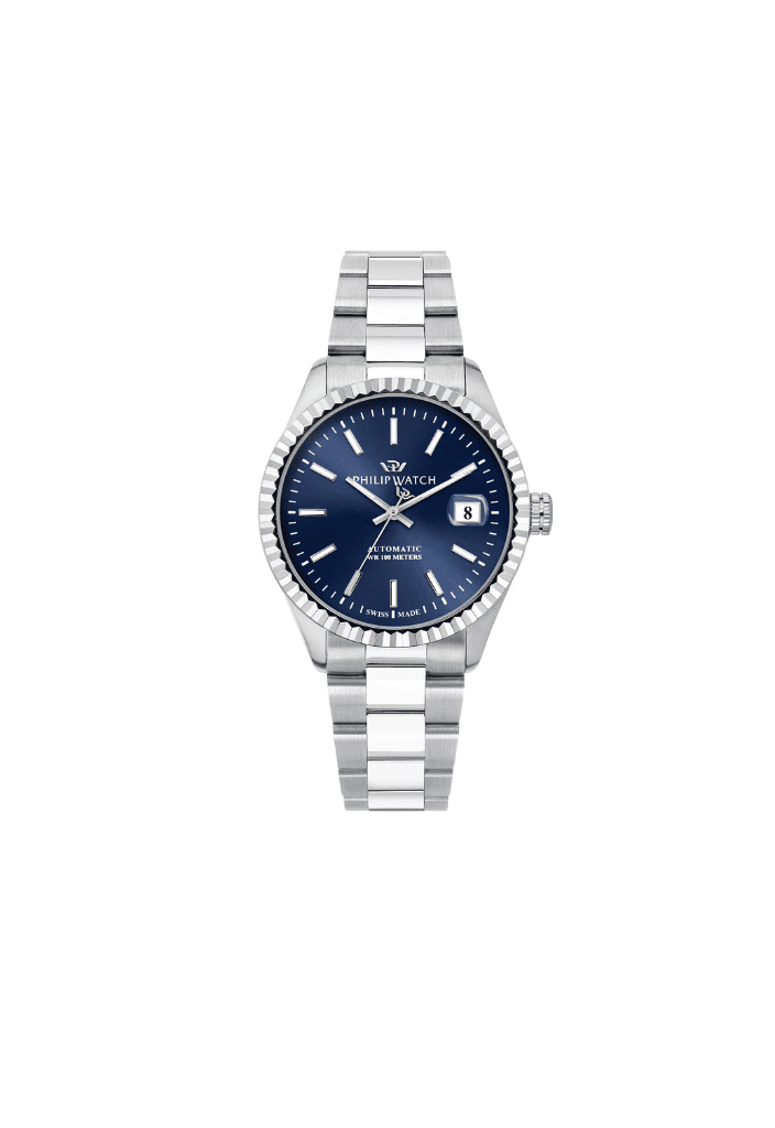 Orologio automatico Philip Watch con quadrante blu e bracciale in acciaio, 39 mm