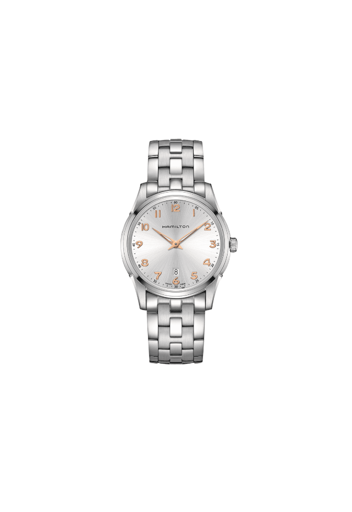 Orologio da uomo Hamilton in acciaio 316L, quadrante bianco con datario