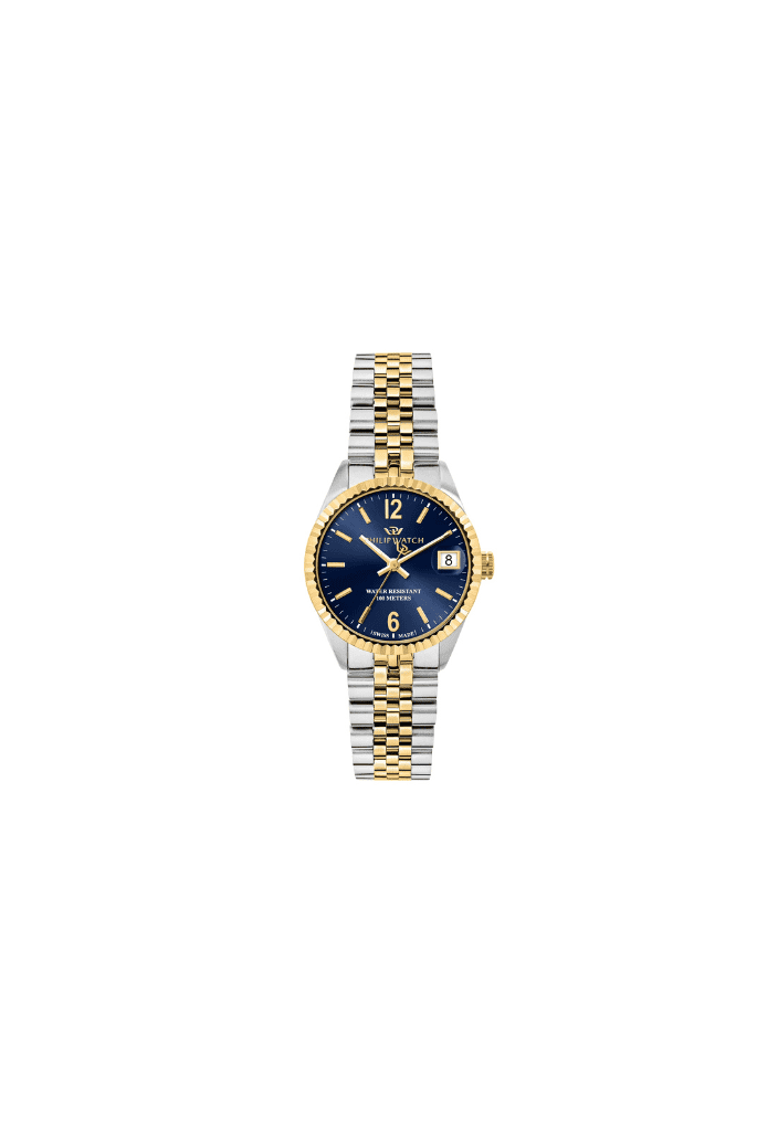 Orologio donna Philip Watch Caribe: quadrante blu e bracciale bicolore acciaio/oro