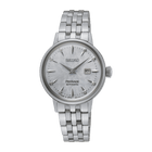 Seiko Presage Cocktail Time Sky Diving Automatico Donna 30,3 mm Acciaio Quadrante Azzurro 8 Diamanti Vetro Hardlex Box-Shaped Data Bracciale Acciaio 50 m Ref. SRE007J1