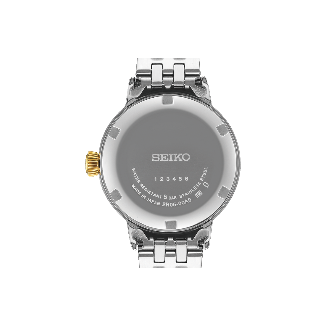 Seiko Presage Cocktail Time White Lady Automatico Donna 30,3 mm Acciaio Oro Quadrante Dorato 8 Diamanti Vetro Hardlex Box-Shaped Data Bracciale Acciaio Oro 50 m Ref. SRE010J1