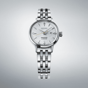 Orologio donna Seiko Presage automatico, cassa rotonda acciaio e quadrante bianco