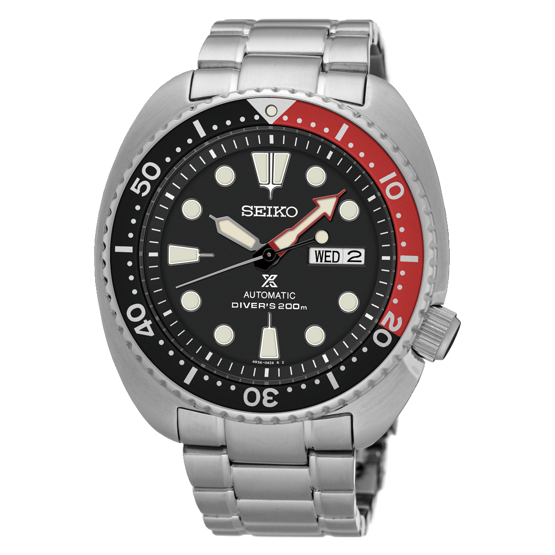 Seiko 5 Automatico Uomo 42 mm Acciaio Quadrante Bianco Indici Luminescenti Lunetta Fissa Acciaio Vetro Hardlex Giorno e Data Bracciale Acciaio 100 m Ref. SRP789K1