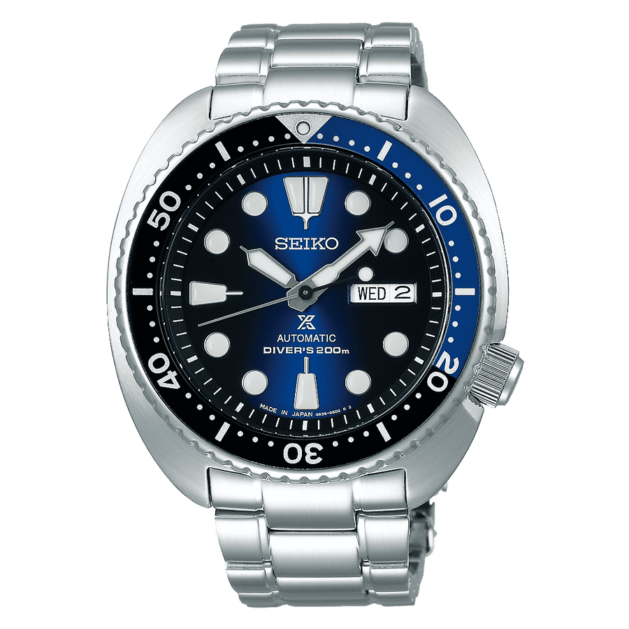 Seiko Prospex Sea Turtle Diver Automatico Uomo 45 mm Acciaio Quadrante Blu Lunetta Girevole Unidirezionale Vetro Hardlex Giorno e Data Bracciale Acciaio Diver's 200 m Made in Japan Ref. SRPC25J1