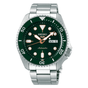Orologio automatico Seiko 5 Sports con quadrante verde, ghiera verde e bracciale d’acciaio