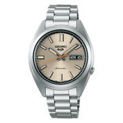 Orologio Seiko 5 Sports quadrante avorio con indici dorati e bracciale in acciaio, MON 6