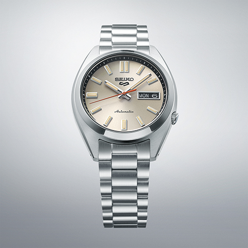 Seiko 5 Sports SNXS Automatico Uomo 37,4 mm Acciaio Quadrante Avorio Vetro Hardlex Curvo Giorno e Data Bracciale Acciaio 100 m Ref. SRPK91K1 Oasi Watch