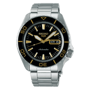 Orologio automatico Seiko 5 Sports con quadrante nero e cinturino d'acciaio
