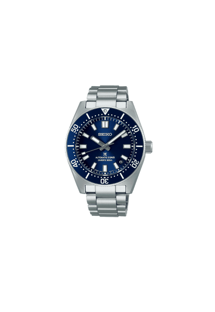 Orologio subacqueo automatico blu 40 mm con bracciale in acciaio e lunetta