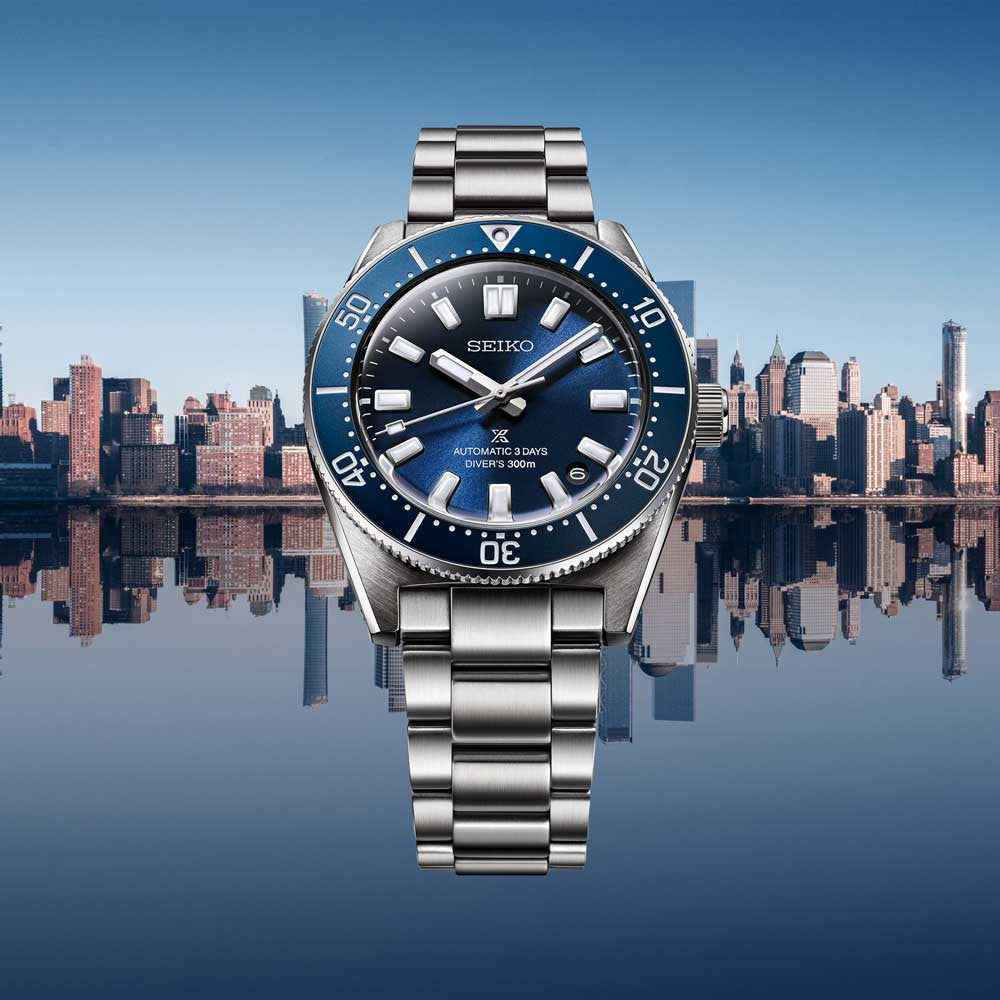 Orologio subacqueo automatico 40mm in acciaio, quadrante blu con lunetta unidirezionale