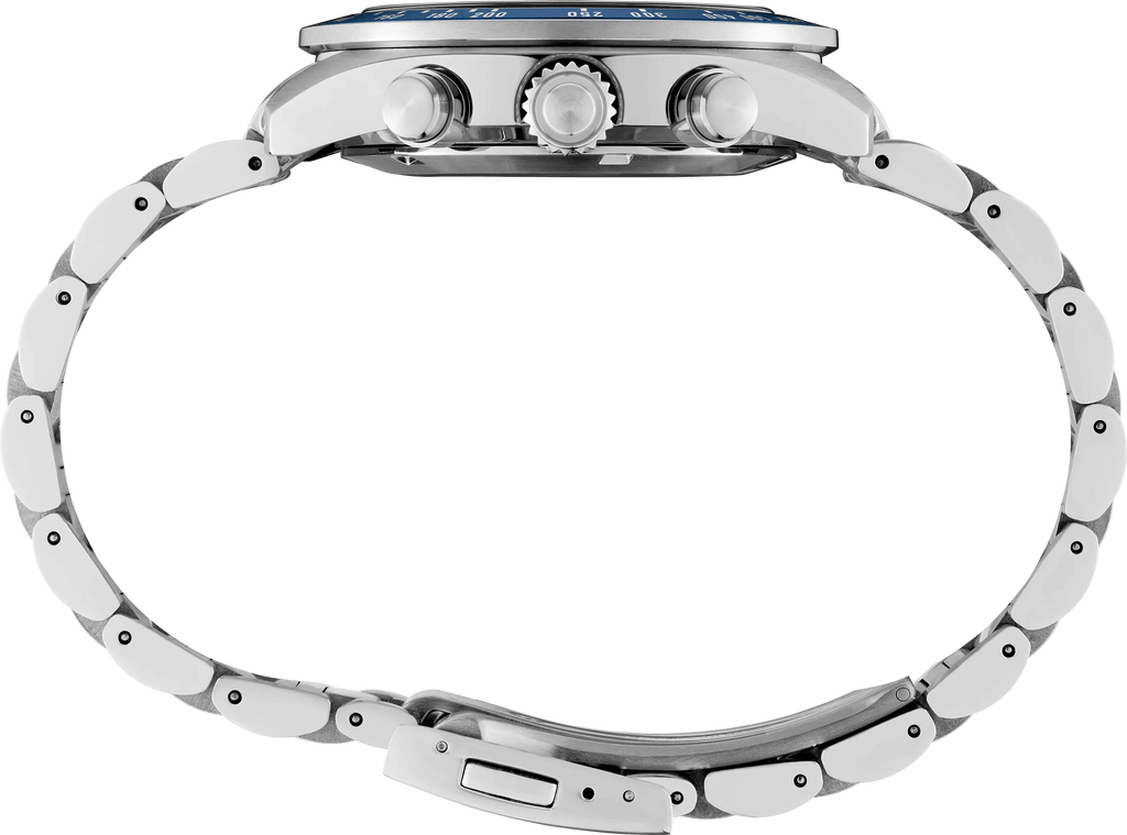 Orologio Seiko Prospex, fondello posteriore e bracciale in acciaio a maglie