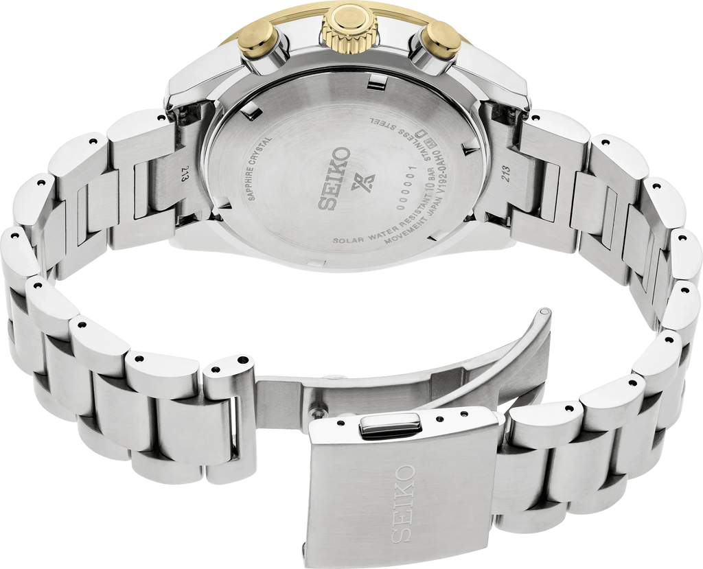 Orologio Seiko con fondello in acciaio e cinturino a maglie metalliche