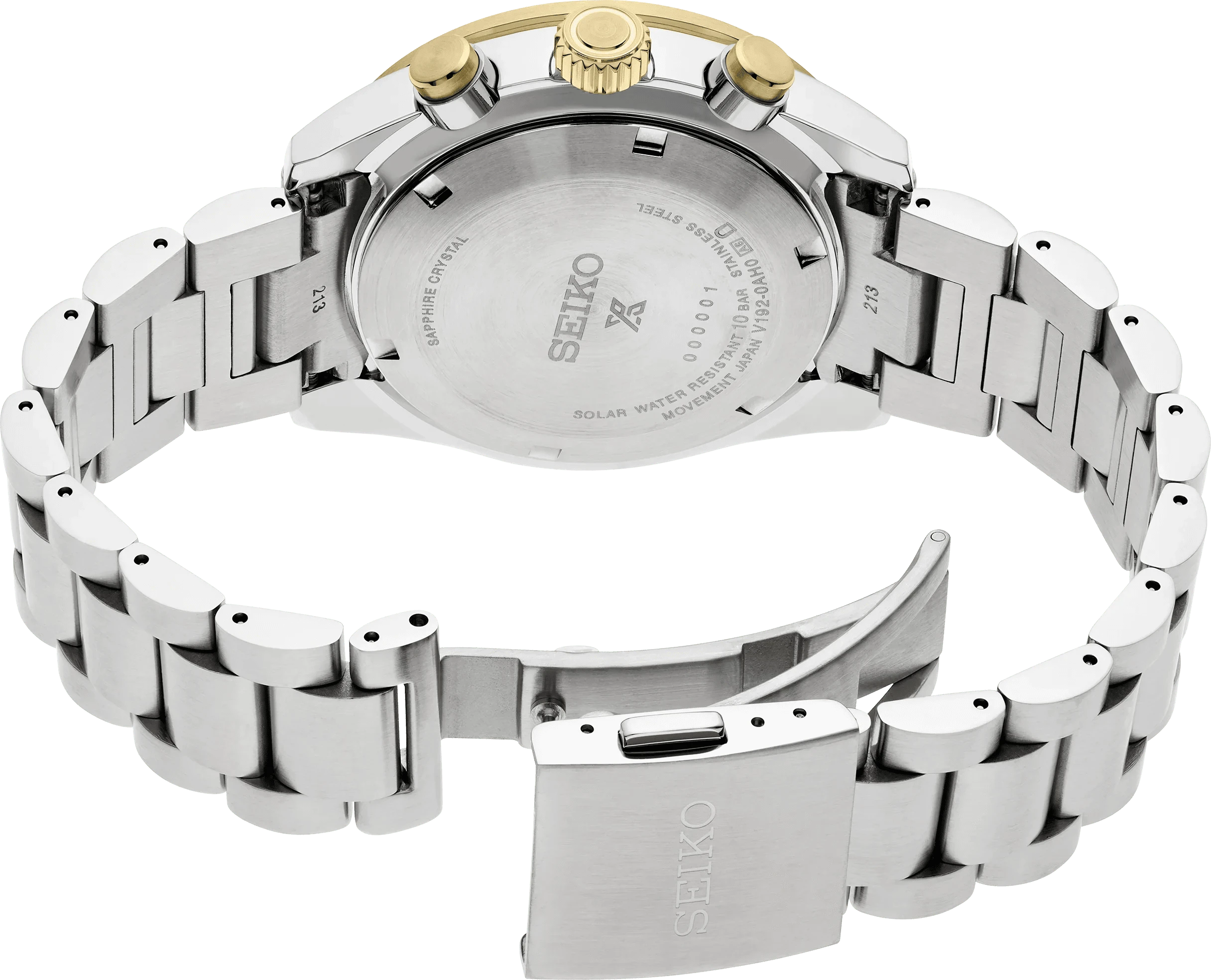 Orologio Seiko con fondello in acciaio e cinturino a maglie metalliche