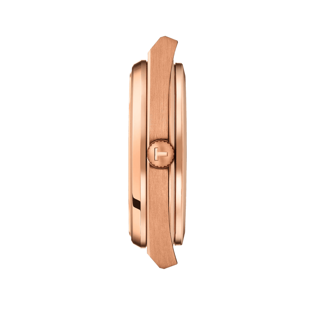 Orologio automatico oro rosa: profilo sottile e corona laterale