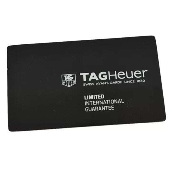 Custodia TAG Heuer nera con scritta Limited International Guarantee