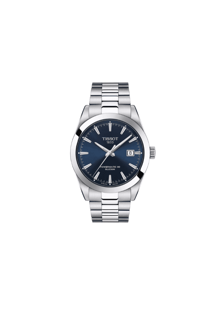 Orologio Tissot Gentleman automatico con quadrante blu, cinturino in acciaio, 40 mm