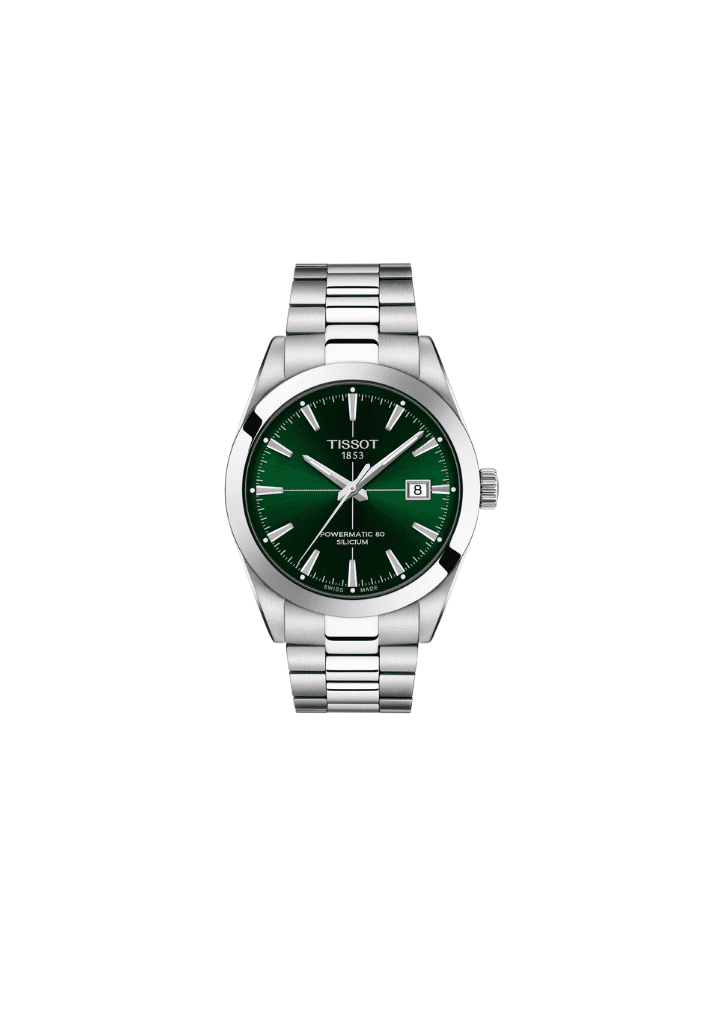 Orologio automatico da uomo Tissot con quadrante verde, bracciale in acciaio, 40 mm