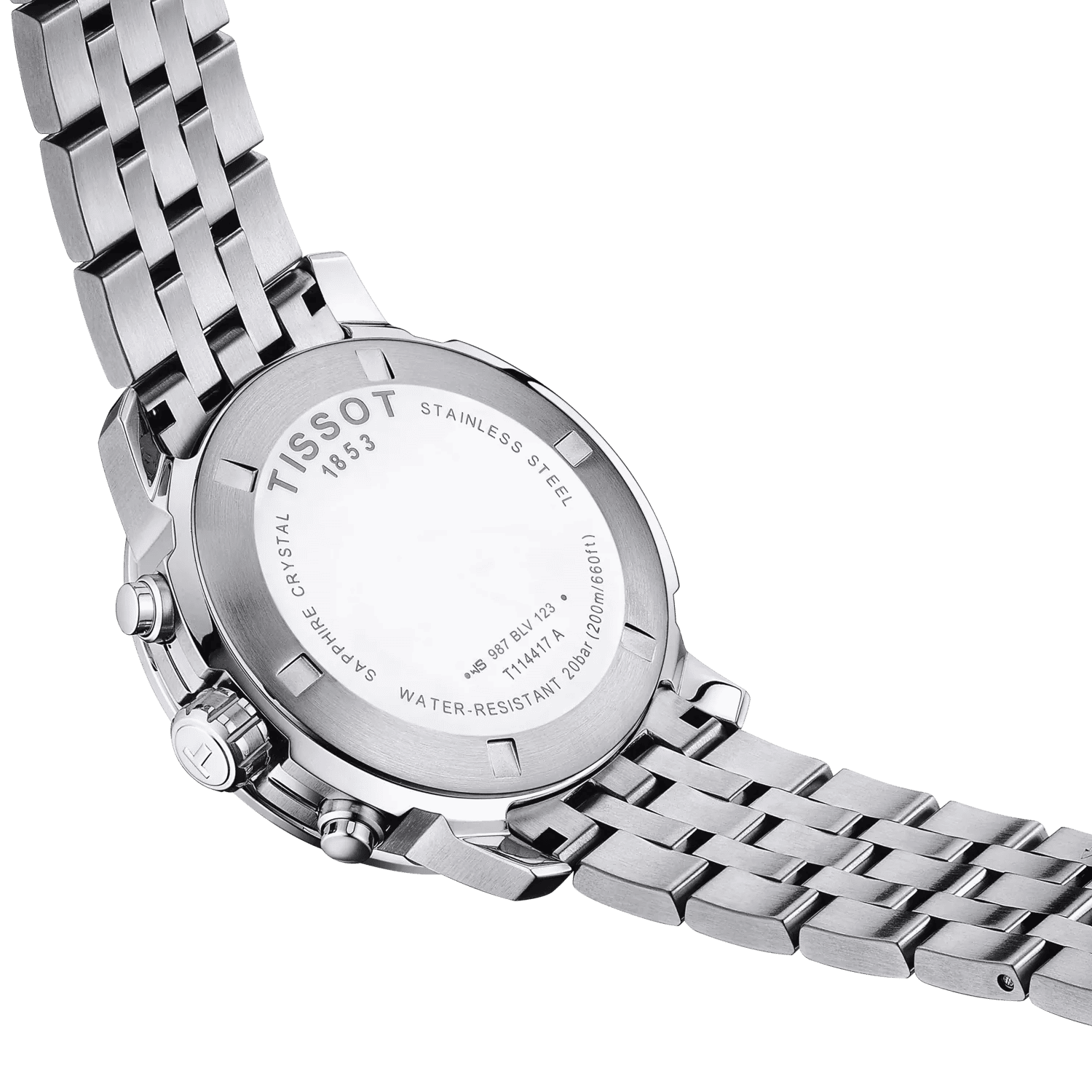 Orologio con fondello in acciaio e cinturino metallico a maglia