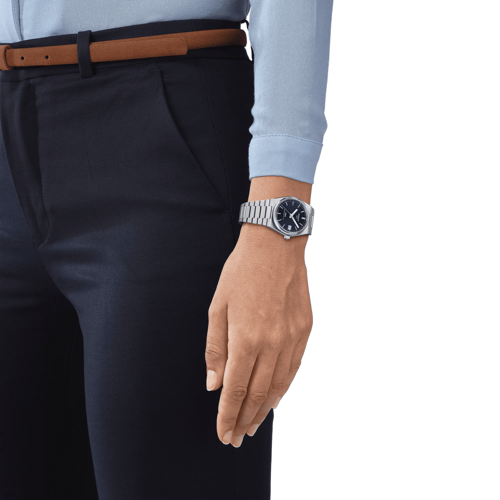 Orologio automatico PRX 35mm con quadrante blu scuro e bracciale in acciaio