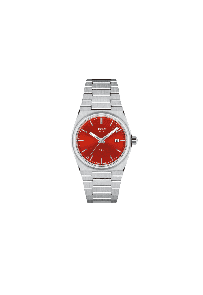 Tissot PRX 35mm – Orologio Quarzo Swiss Made, Quadrante Rosso, Acciaio, Ref. T137.210.11.421.00 MDR