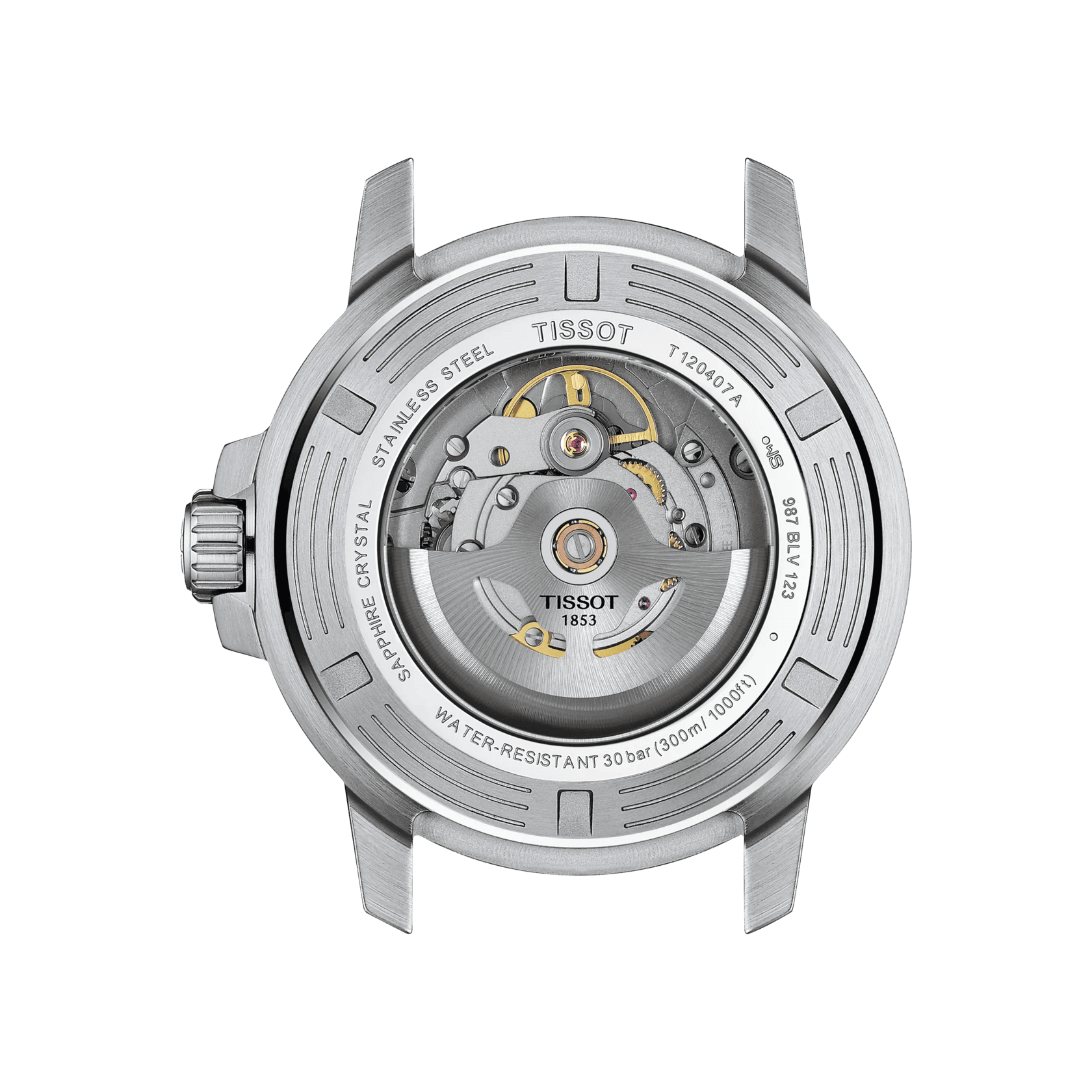Orologio subacqueo Tissot con fondello a vista e movimento automatico, acciaio
